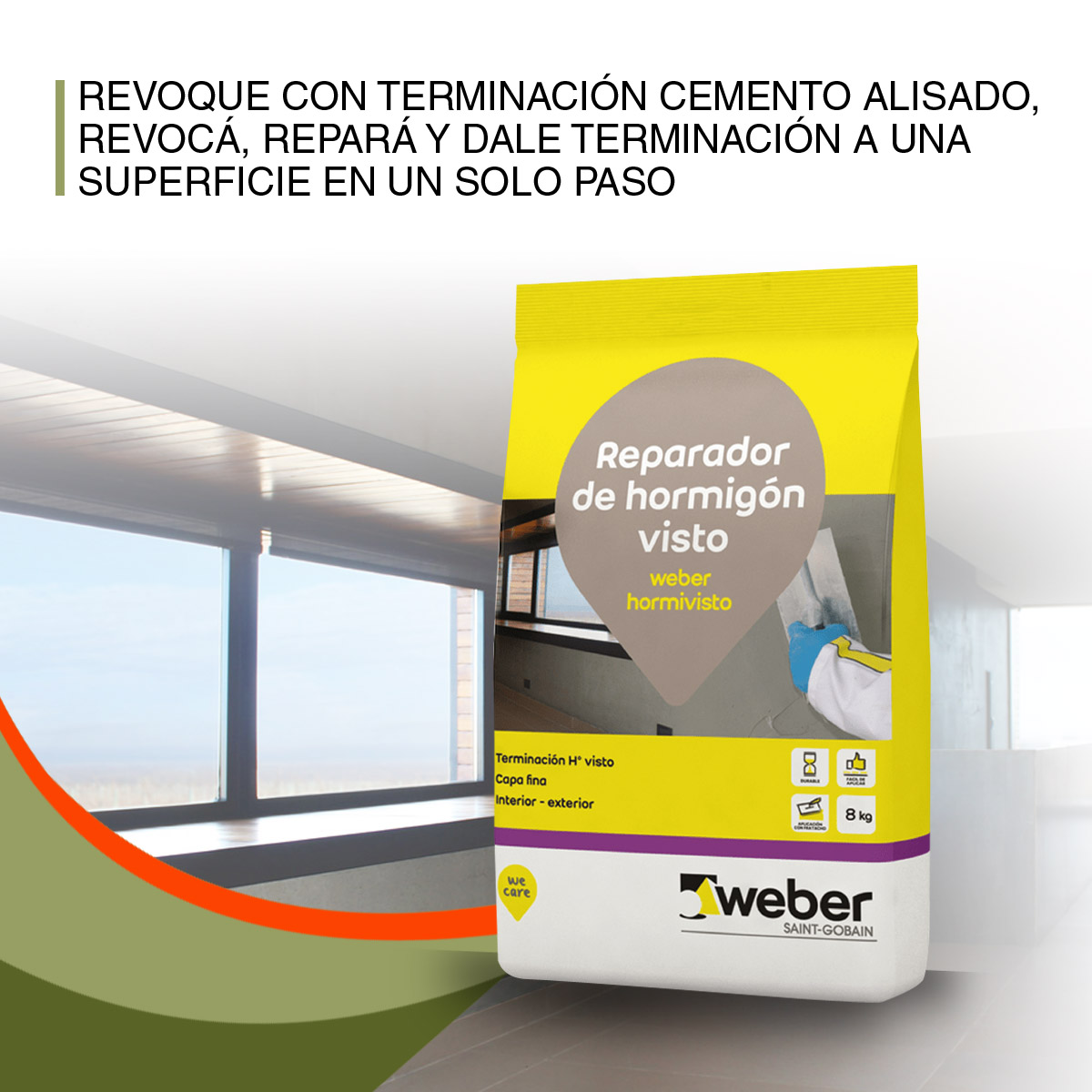 Placa revoque con terminacion