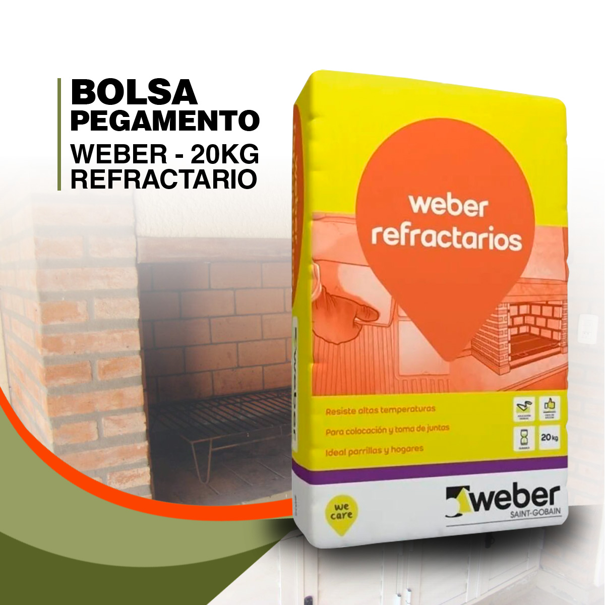 Placa Pegamento refractario
