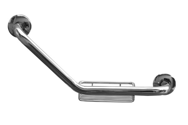 ACCECO Agarradera angular con jabonera cromo (BO- 1110) - Imagen 1