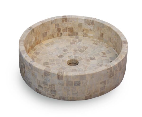 ACCECO Bacha Cilindrica Travertina med.38cm diam - Imagen 1