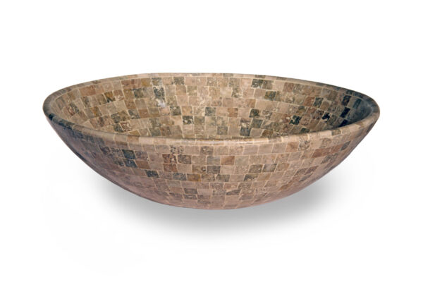 ACCECO Bacha Oval Marmol Travertino Oscura (BA-TRAV O/OVAL) - Imagen 1