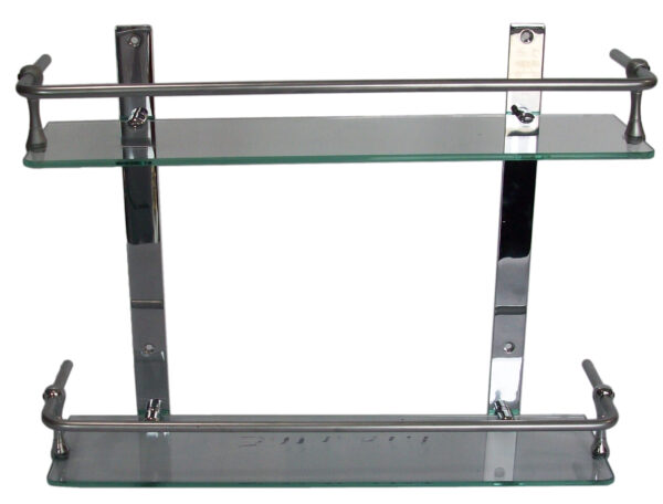 ACCECO Repisa doble c/2 cristales cromo total (BO-1053) - Imagen 1