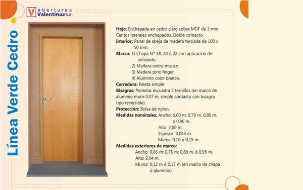 puertaplacavalentinuz Puerta Placa Valentinuz 0.70/80x2.00 - Imagen 5