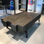 Mesa ratona madera maciza patas hierros