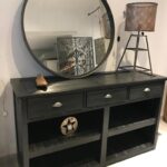 Consola madera maciza color negra