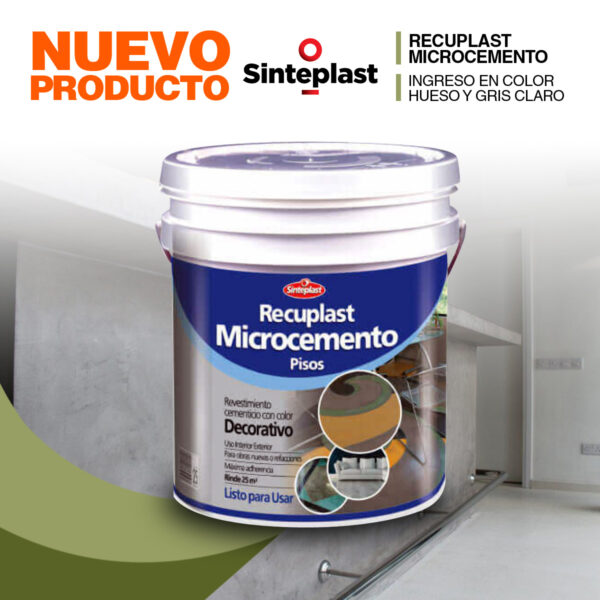 Placa recuplast microcemento Sinteplast RECUPLAST MICROCEMENTO PISOS - Imagen 1
