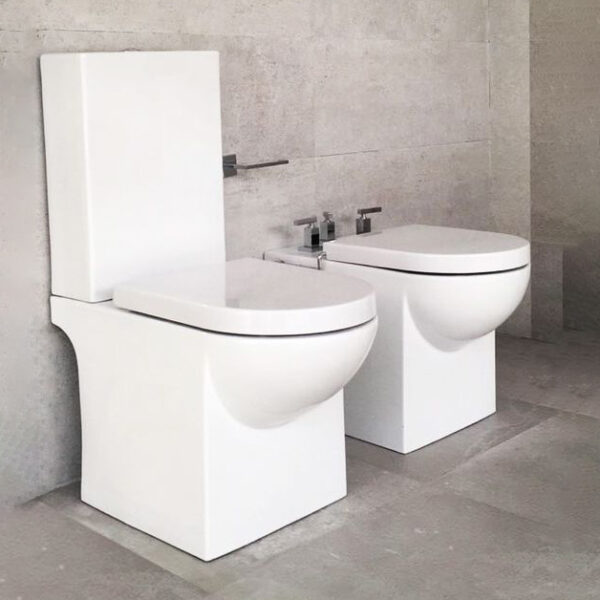 Inodoro Qubic Largo con Depósito y Bidet 3AG - Imagen 1